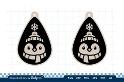 Cute Winter Animal Earring SVG | Laser Cut Jewelry Product Image 2