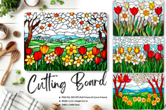 Flower Cutting Board Kitchen Chopping Board Sublimation_3 Product Image 1