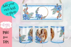 Watercolor Floral photo mug design for sublimation Product Image 1