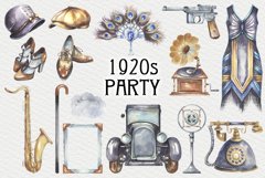 1920s party watercolor clipart Product Image 3