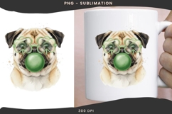 Pug with bubblegum png design for T-shirts Product Image 3