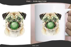 Pug with bubblegum png design for T-shirts Product Image 3