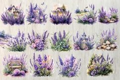 Watercolor Lavender Garden Clipart Product Image 3