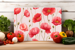 Poppy Flower Cutting Board | Cutting Board Sublimation Product Image 3