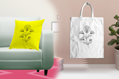 Elegant Line Art Floral Outline Embroidery Design Product Image 3