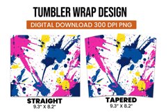 Colorful abstract splashes tumbler wrap sublimation design Product Image 3