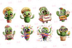 Cute Cactus Clipart, Set of 34 Png Bundle Product Image 2