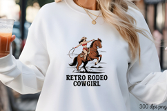 RETRO RODEO COWGIRL PNG, Pinup Cowgirl Sublimation PNG Product Image 3