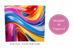 Liquid Paint Tumbler Wrap, Colorful Tumbler Sublimation Product Image 3