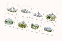 Watercolor Mountains Clipart Set Product Image 3