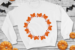 Fall foliage round wreath|Autumn leaves frame Product Image 3