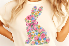 Brushstroke Easter Bunny PNG, Hand-painted Floral Easter PNG Product Image 6