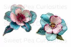 Sequin Flowers, Ephemera, PNG, watercolor, Clipart Product Image 3
