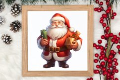 Watercolor Santa Claus Sublimation Clipart, Santa PNG Product Image 3