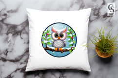 Cute Winter Owl Clipart Sublimation PNG Product Image 3
