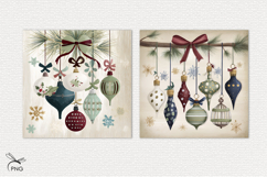 Christmas tree decorations digital paper, background clipart Product Image 3