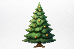 Watercolor Christmas Tree Sublimation PNG Product Image 3