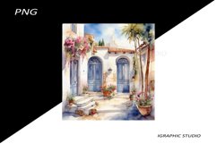 Greece summer clipart, Mediterranean Vacation Clipart Product Image 1
