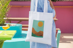 Sunny Mountain Landscape Minimalist Pillow Design Product Image 3