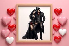 Gothic Valentines Day Clipart, Valentine Skeleton Product Image 3
