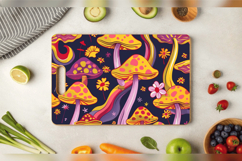 70s Groovy Mushrooms Cutting Boards sublimation Design Product Image 3
