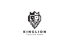 King Lion Head Logo Design Vector Illustration Product Image 1