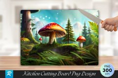 Mushroom in the Middle of a Forest Cutting Board PNG Design Product Image 1