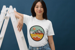 Geometric Mountain Landscape Embroidery Design Product Image 3