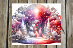 Cute Xmas snowman | vintage Skinny tumbler sublimation Product Image 3