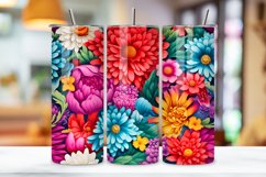 3D Seamless Tumbler Wrap with Floral Design, Seamless 3D PNG Product Image 3