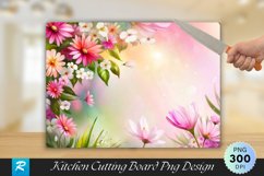 Floral Background Cutting Board Sublimation Design Product Image 1