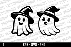 Vector drawing of a cute surprised ghost mascot Product Image 3