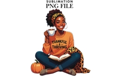 Autumn woman melanin png design for T-shirts Product Image 1