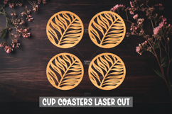 9 Botanical Cup Coaster Laser Cut File SVG Product Image 4