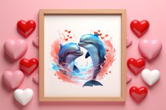 Couple Animal Valentines Day Clipart, Watercolor Couple Product Image 3