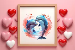 Couple Animal Valentines Day Clipart, Watercolor Couple Product Image 3
