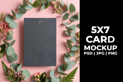 5x7 Boho Greeting Card Mockup, Minimalist Wedding Invitation Product Image 3