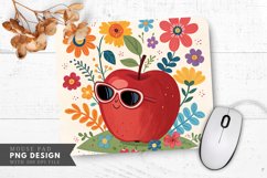 Funky Apple Design Mouse Pad PNG Design Product Image 1