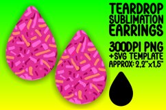 Neon Glow Abstract Teardrop Earring Sublimation Product Image 1