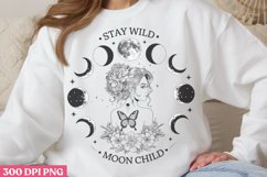 Stay Wild Moon Child PNG, Sun and Moon Sublimation PNG Product Image 3