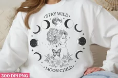 Stay Wild Moon Child PNG, Sun and Moon Sublimation PNG Product Image 3