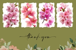 Floral Towel Designs, Watercolor Sakura Towel Sublimation Product Image 3