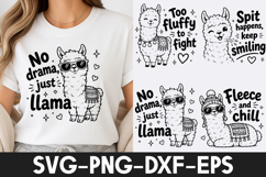 Funny Llama SVG | Cute Llama Quotes PNG DXF EPS Cricut Cut Product Image 1