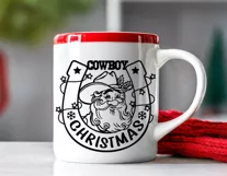 Cowboy Christmas svg printable, Santa cowboy SVG, PNG cut Product Image 4
