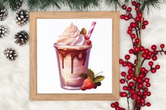 Pink Christmas Coffee Sublimation Clipart, Christmas PNG Product Image 3