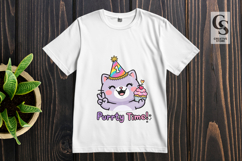 Cute Birthday Cat Clipart Sublimation PNG Product Image 3