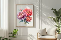 Watercolor Peony Flowers Clipart, Watercolor Floral PNG Product Image 3