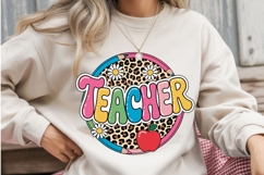 Teacher Leopard Print Daisy SVG PNG Product Image 2