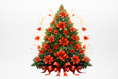 Vintage Floral Christmas Clipart PNG Product Image 3