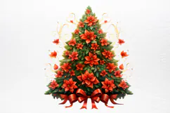 Vintage Floral Christmas Clipart PNG Product Image 3